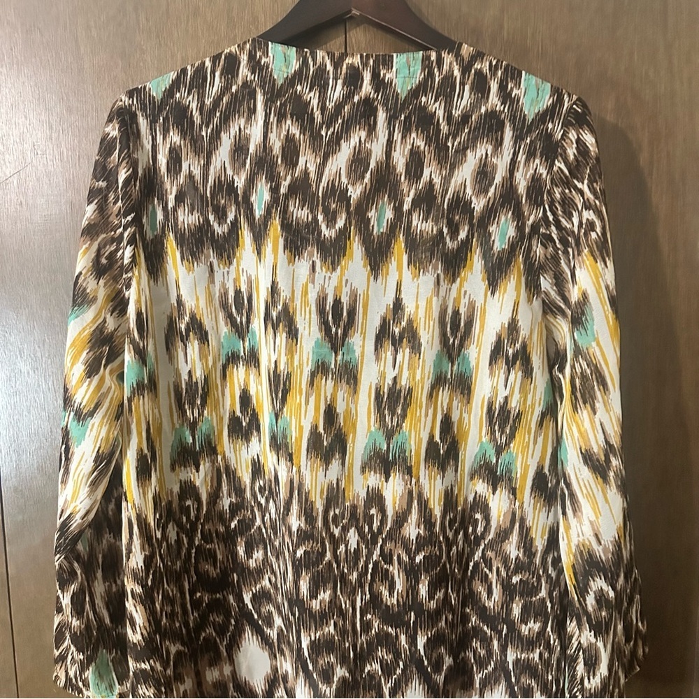 Stylish Multicolor Club Z Collection Women's Beaded Boho Tribal Beaded Blouse XL - Picture 9 of 12